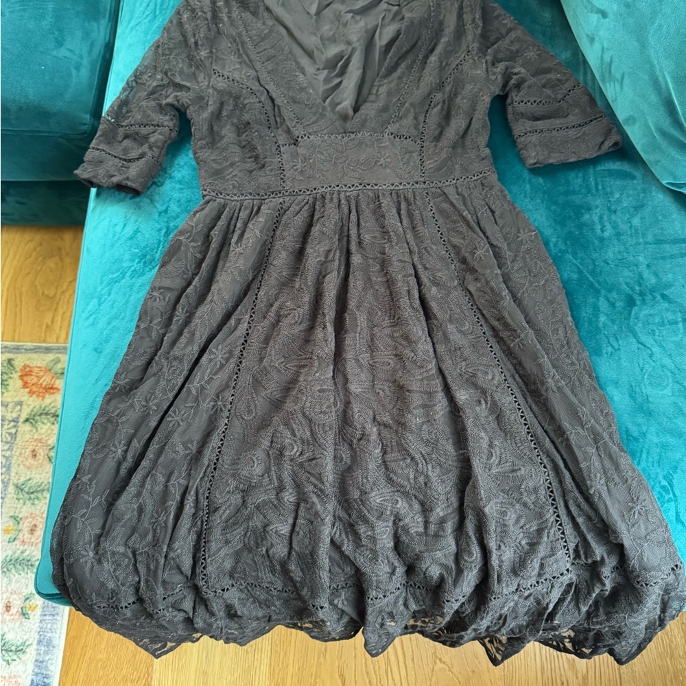 Elegant Free People Black Lace Dress